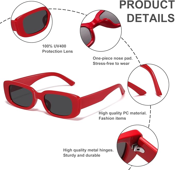 Y2K Style Rectangular Sunglasses for All Genders - UV400 Protection