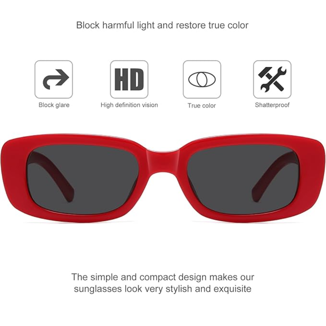 Y2K Style Rectangular Sunglasses for All Genders - UV400 Protection