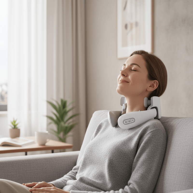 Neck Massager with Heat and Vibration for Relaxation - Unisex