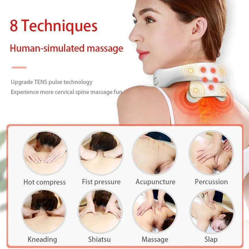 Neck Massager with Heat and Vibration for Relaxation - Unisex