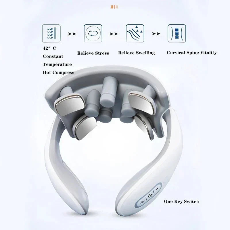 Neck Massager with Heat and Vibration for Relaxation - Unisex