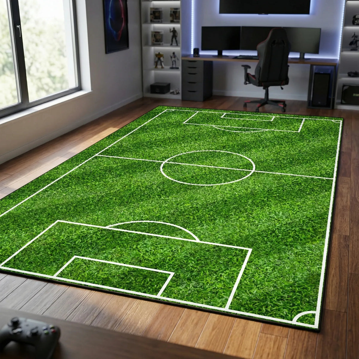 Washable Non-Slip Area Rug for Soccer Field - Unisex Design