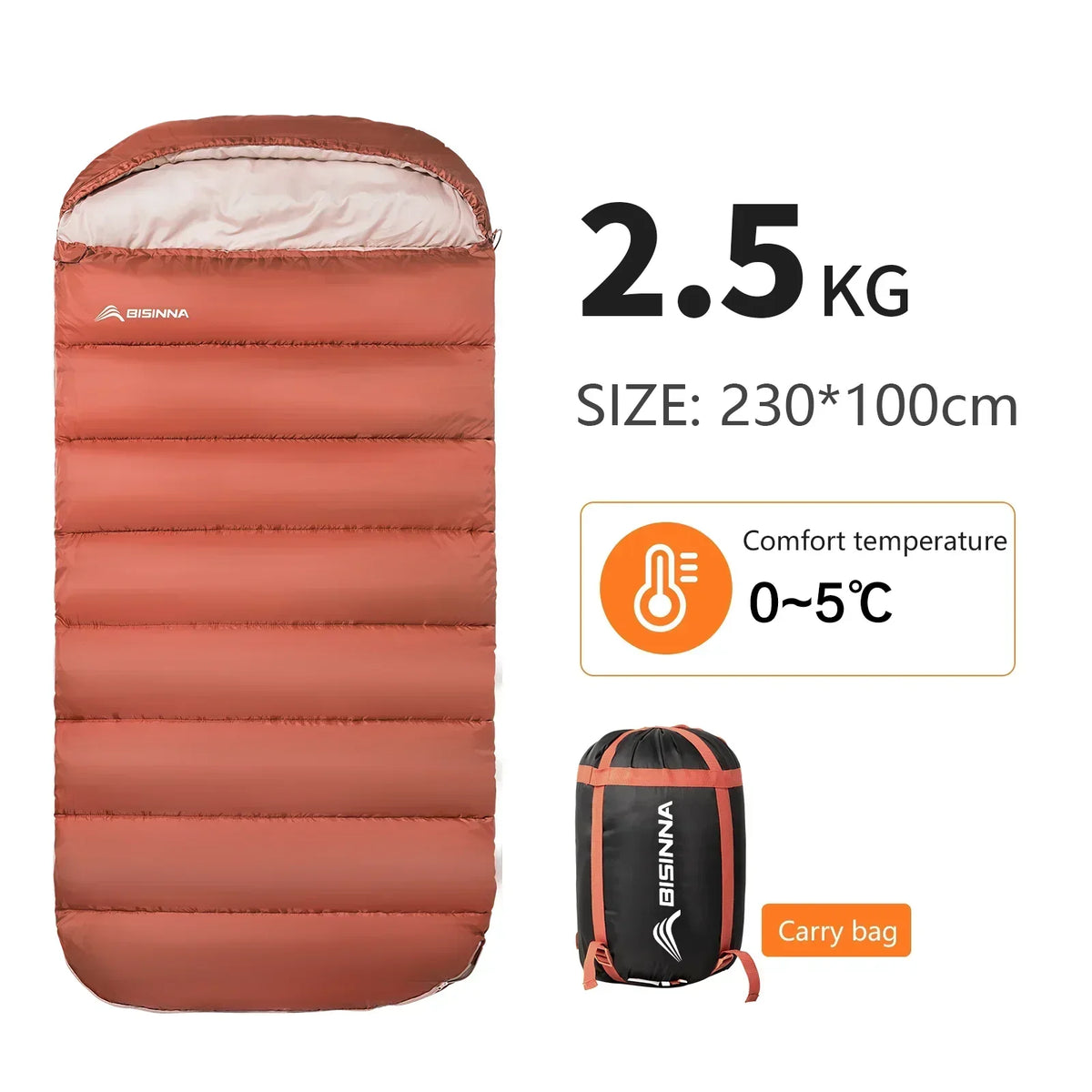 Adults' 3-Season Sleeping Bag - Unisex Wide Design for Camping