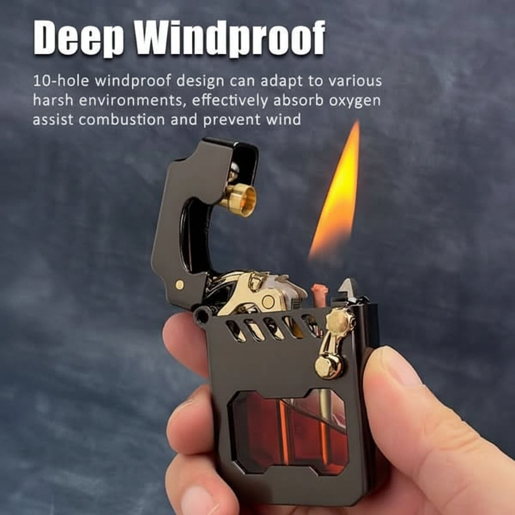 Visible Gear Mechanism Windproof Lighter for All Genders