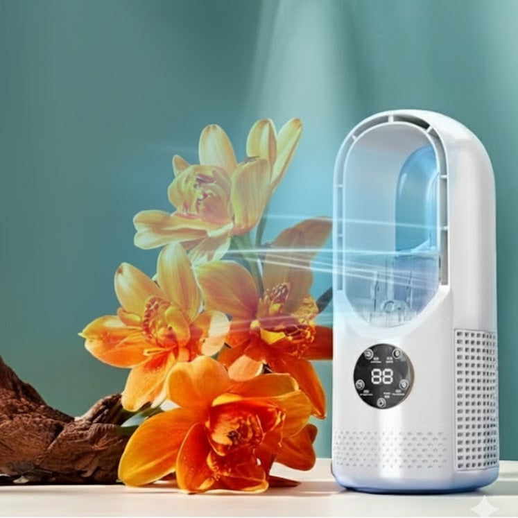 USB Bladeless Air Cooler with 6 Speed Settings and Timer