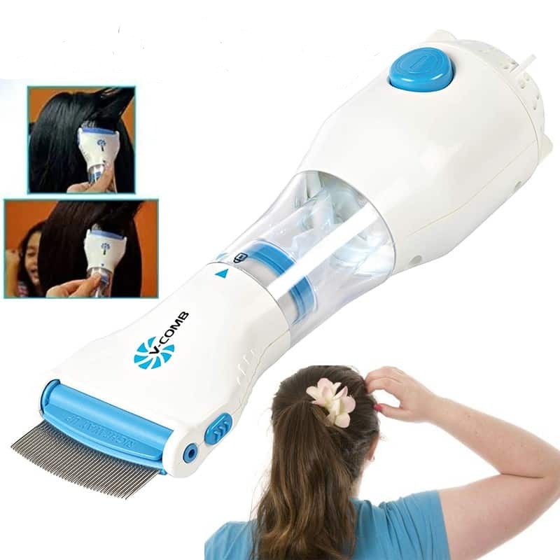 Effizienter Kopflausentferner | Hygienisches Vakuumsystem | Edelstahlzinken | Chemiefreie Behandlung | LED-Lichtkontrolle | Hygiene-Filter inklusive