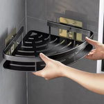 Platzsparendes Eckregal aus Aluminium für Ihr Bad