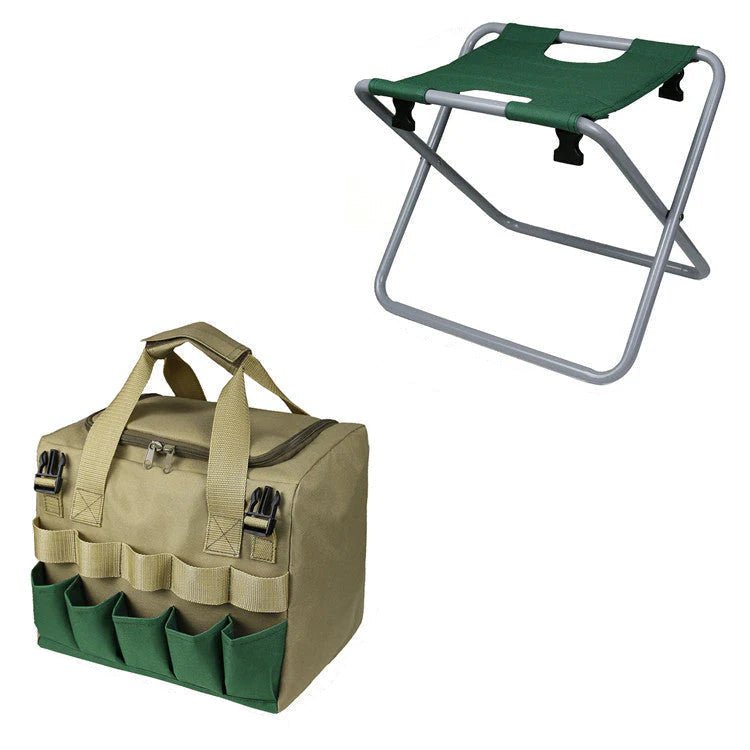Gardener - Foldable, Portable, and Comfortable Chair with Tool Bag