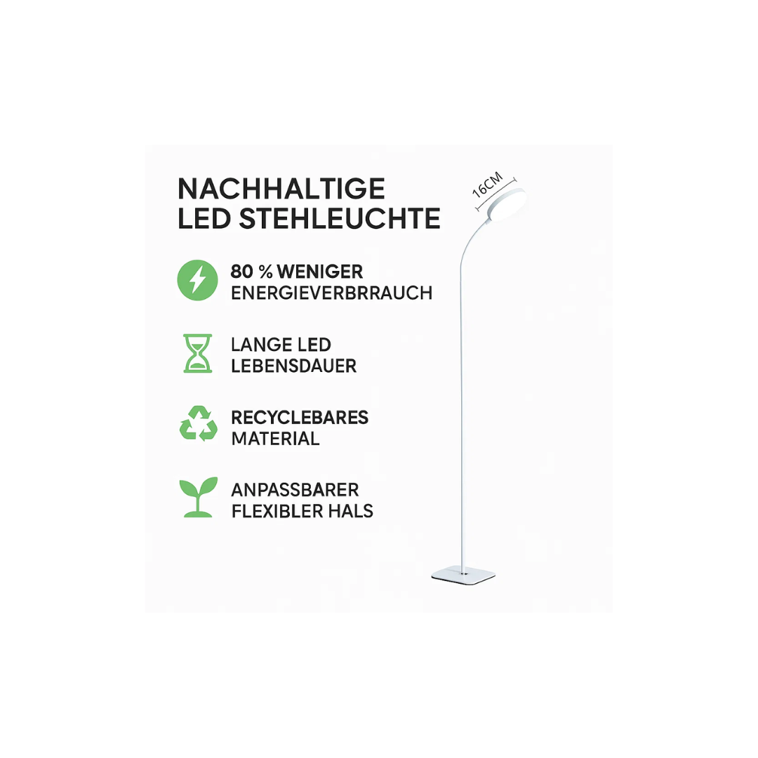 Moderne Stehlampe mit warmem Licht und elegantem Design