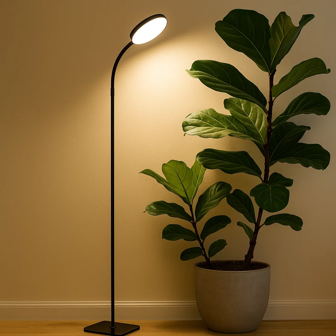 Moderne Stehlampe mit warmem Licht und elegantem Design
