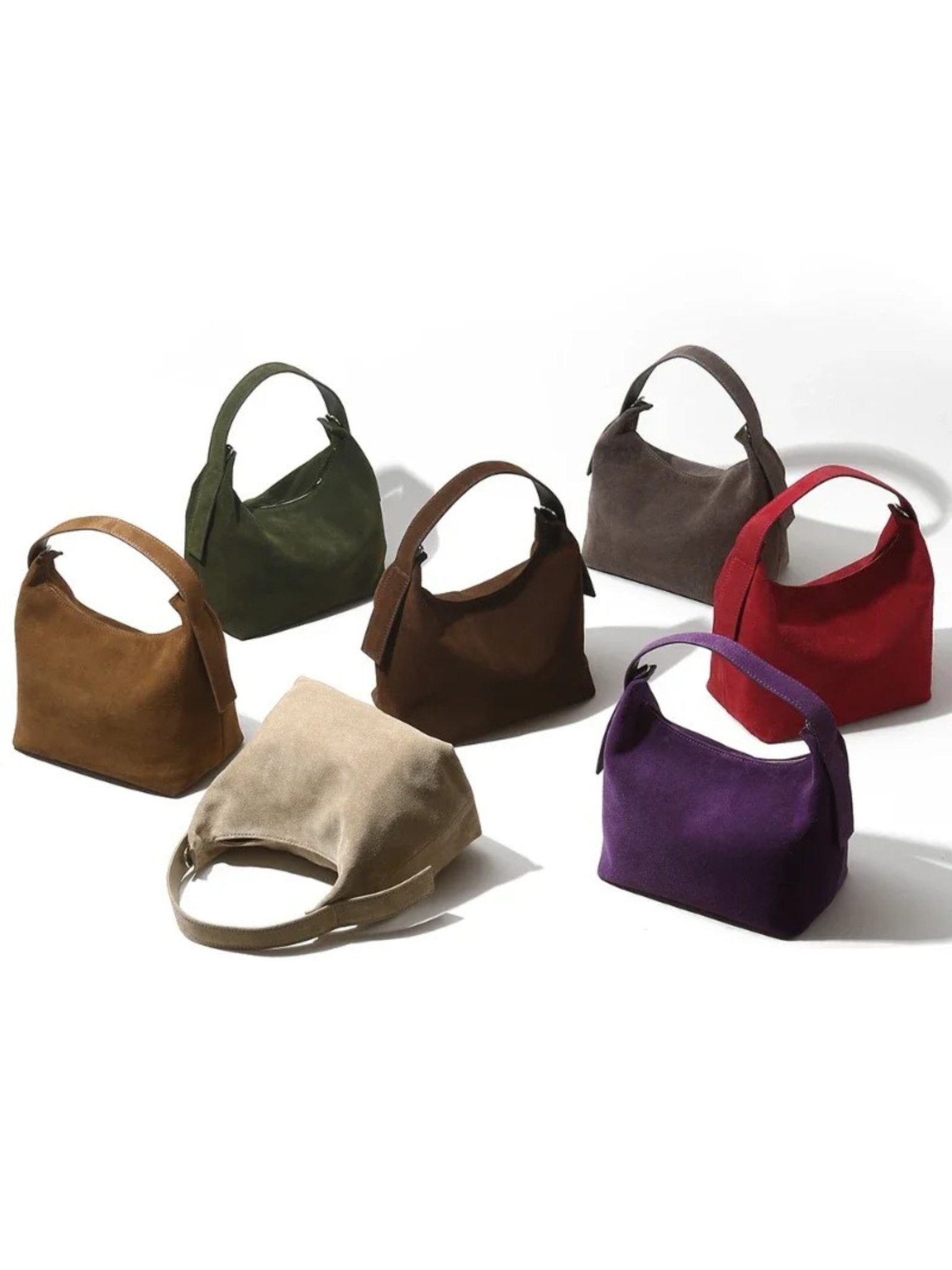 Elegant shoulder bag made from high-quality suede