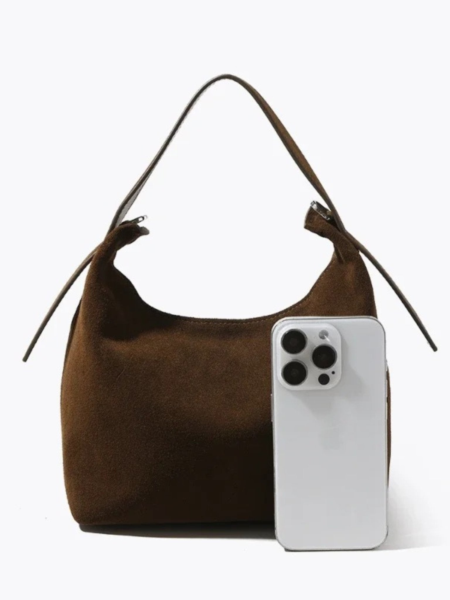 Elegant shoulder bag made from high-quality suede