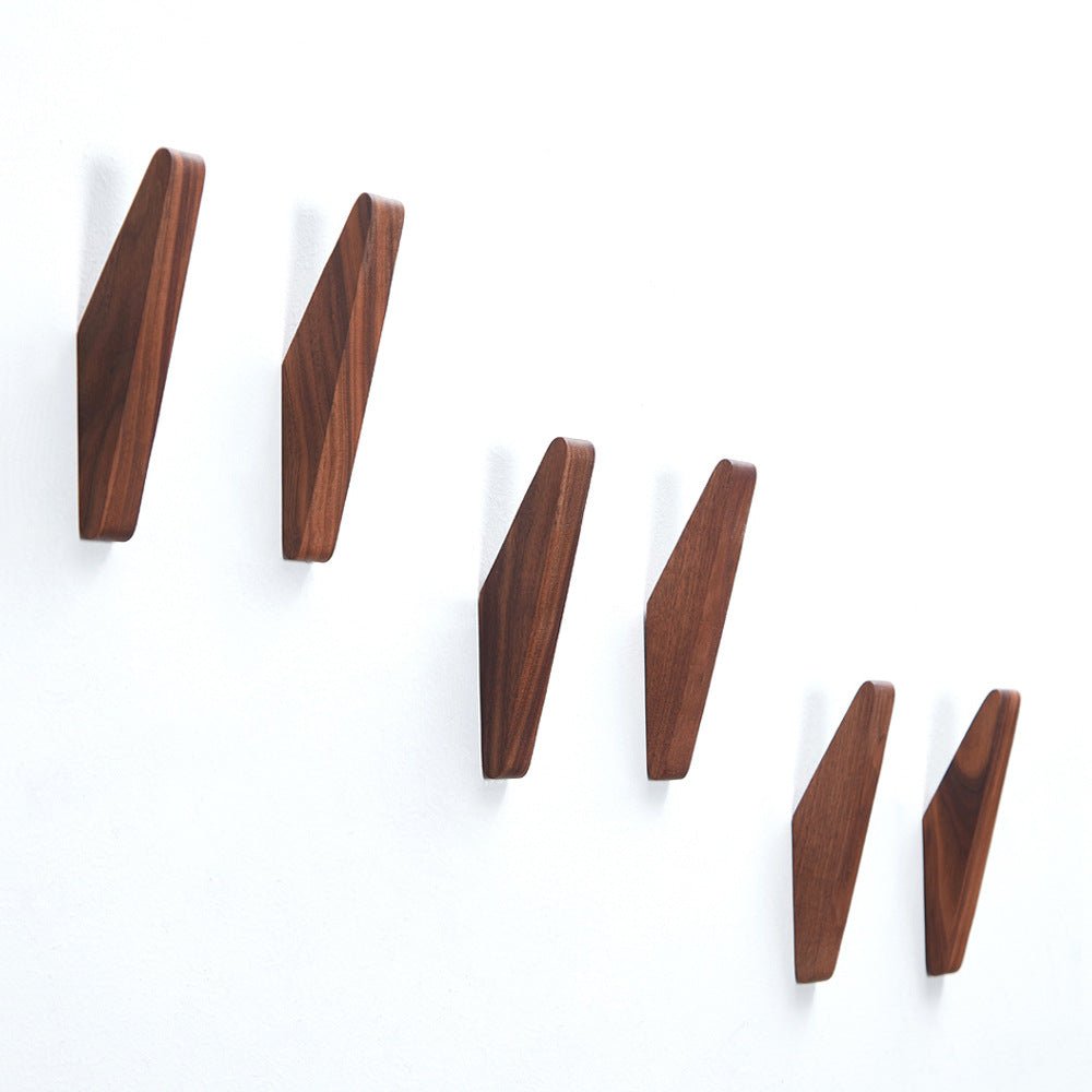 Walnut Wall Hooks Set for Elegant Storage Solutions