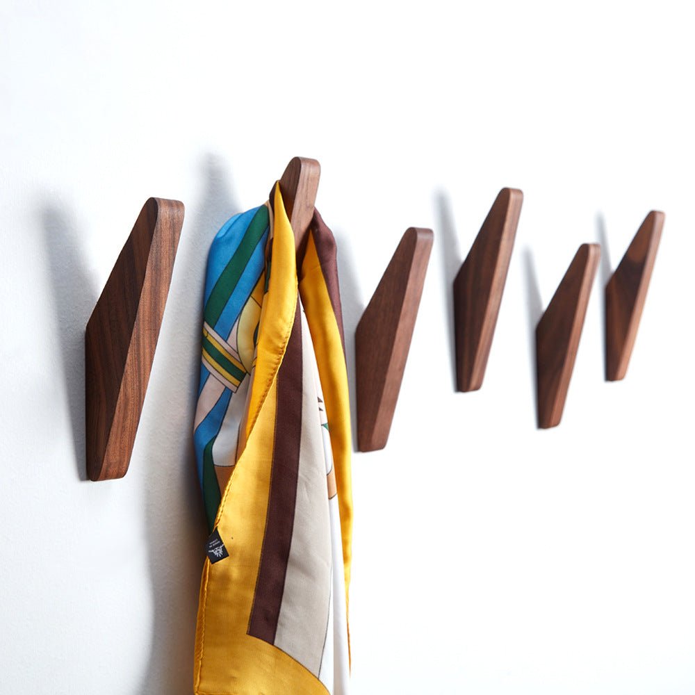 Walnut Wall Hooks Set for Elegant Storage Solutions