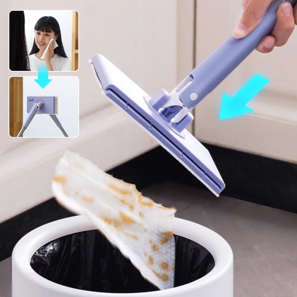 Hygienischer Flachmopp mit 360° Drehkopf – Berührungsfreies Reinigen