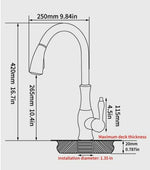 Flexibler Küchenwasserhahn mit ausziehbarem Brausekopf