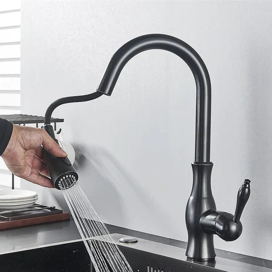 Flexibler Küchenwasserhahn mit ausziehbarem Brausekopf