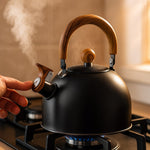 Eleganter Wasserkocher aus Edelstahl im Retro-Design