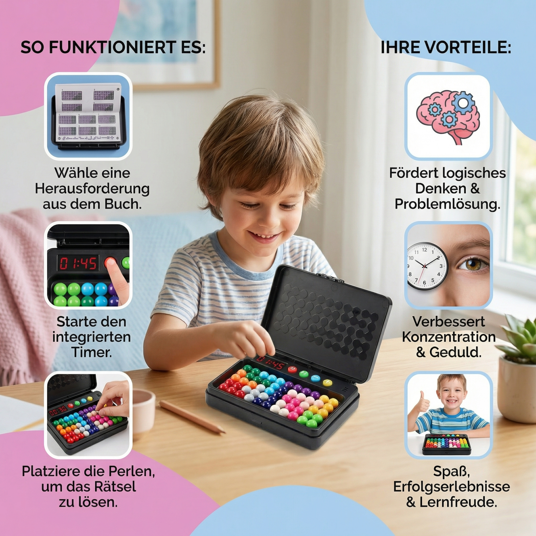 Denkspiel für Kinder – 500 Rätsel mit Zeitmessung