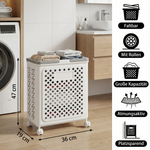 Compact laundry cart with wheels for effortless transport