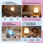 Silikon Nachttischlampe in Eiform mit LED-Beleuchtung