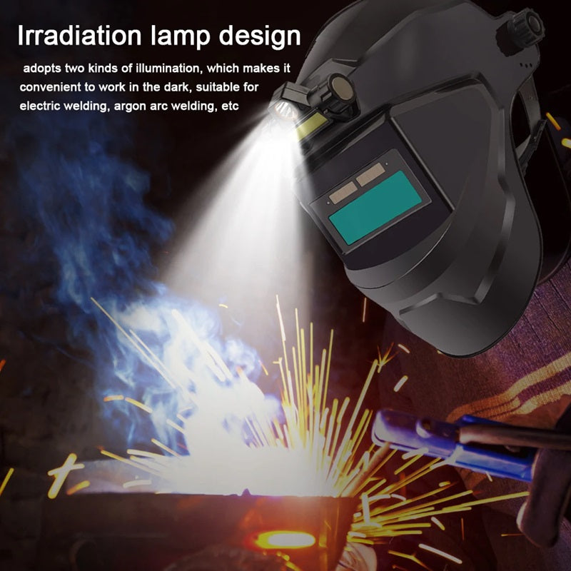 Schweißhelm mit Auto-Dunkelung und Stirnlampe