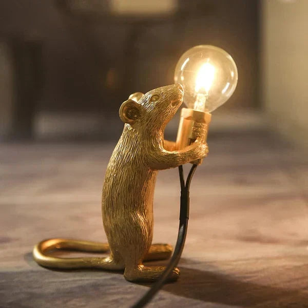 Unique Home Decor Accent Lamp in Whimsical Mouse Design