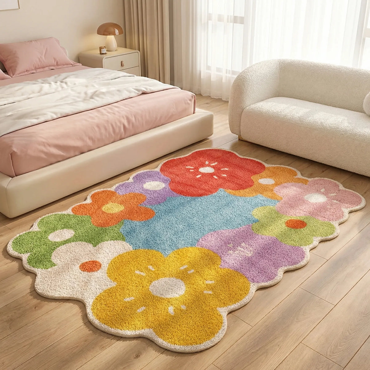 Meadow Design Area Rug – Floral Pattern for Home Interiors