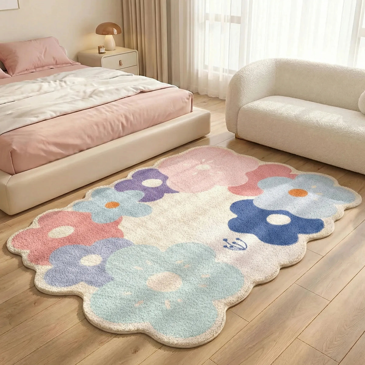 Meadow Design Area Rug – Floral Pattern for Home Interiors