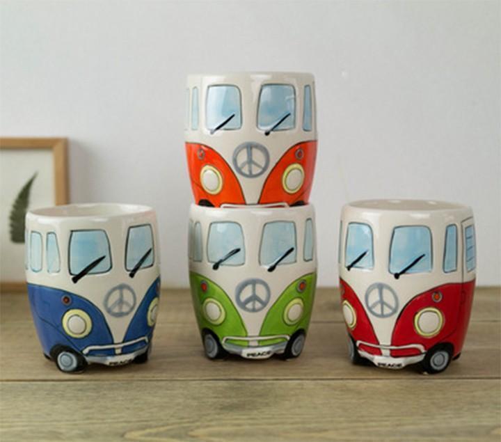 GroovyCup Campingbecher – Retro Keramik Kaffeetasse 330ml
