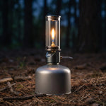 Outdoor Camping Lamp with Windproof Gas Candle for Ambiance