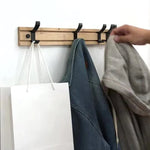 Stylish Bamboo Wall Shelf with Durable Hooks