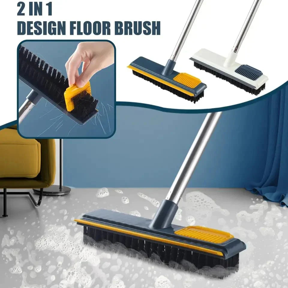 2-in-1 Bodenreinigungsbürste mit langem Griff