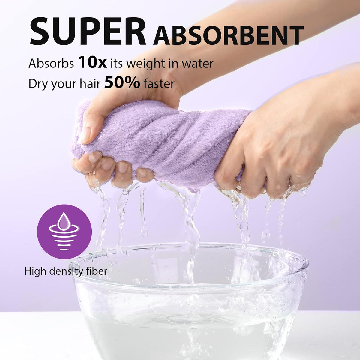 3 Pack of Microfiber Hair Towel Wraps for Women – Highly Absorbent