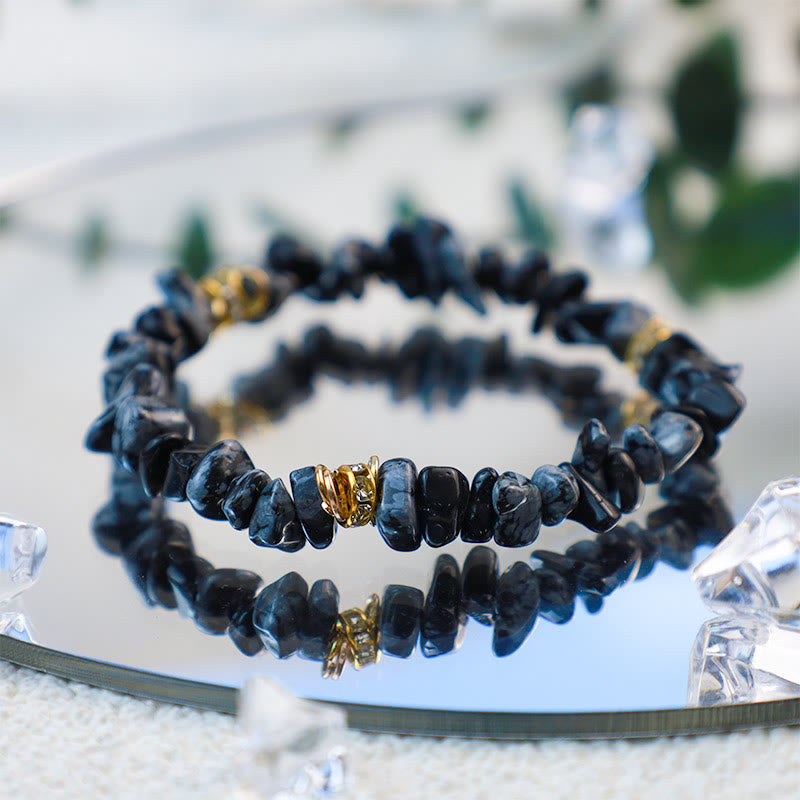 Adjustable Bracelet with Natural Stone Crystal Beads for Women