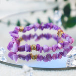 Adjustable Bracelet with Natural Stone Crystal Beads for Women