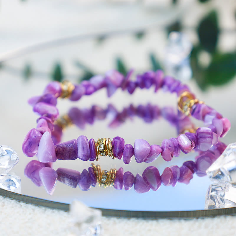 Adjustable Bracelet with Natural Stone Crystal Beads for Women