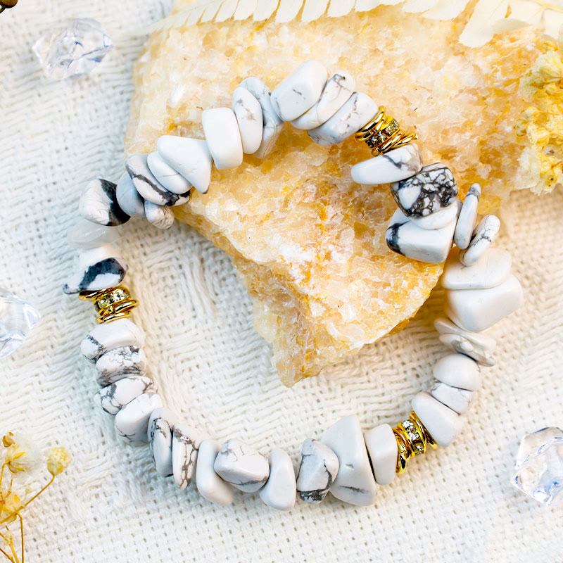 Adjustable Bracelet with Natural Stone Crystal Beads for Women