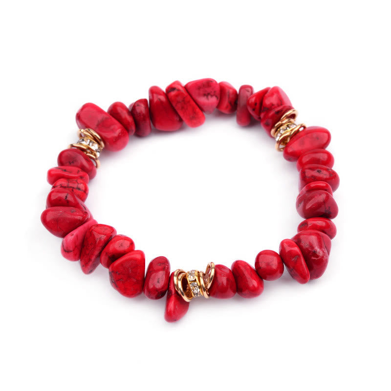 Adjustable Bracelet with Natural Stone Crystal Beads for Women