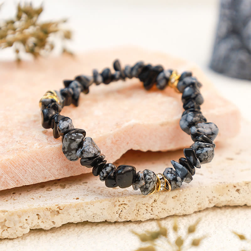 Adjustable Bracelet with Natural Stone Crystal Beads for Women
