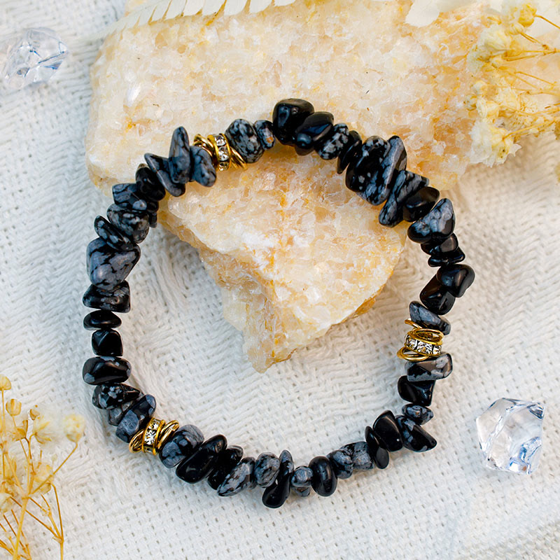 Adjustable Bracelet with Natural Stone Crystal Beads for Women