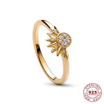 Sparkling Sun and Moon Ring for Women with Celestial Design