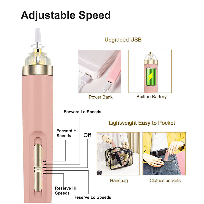 Electric Nail Buffer and Manicure Set for Women – Portable Design