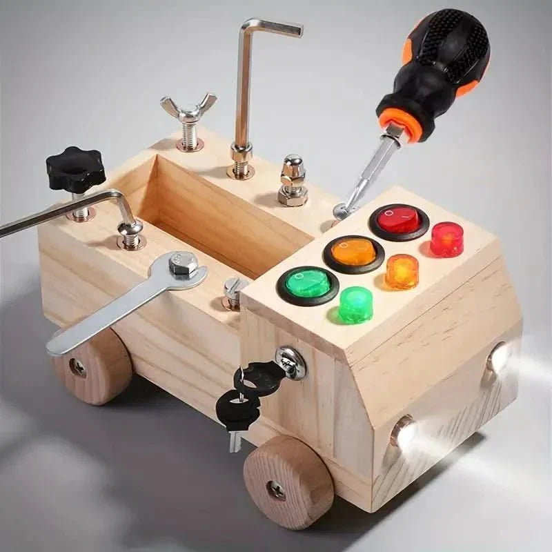 Wooden Activity Board for Kids - Enhancing Skill Development