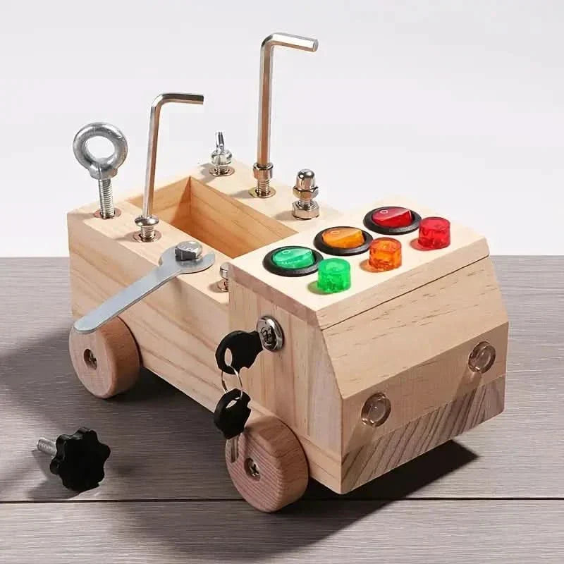 Wooden Activity Board for Kids - Enhancing Skill Development