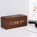 Elegante Holz-Wecker mit kabelloser Ladefunktion