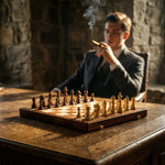 Portable Wooden Chess Set for All Ages - Foldable Game with Pieces