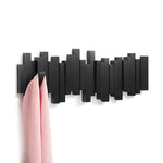 Elegant wooden coat rack with flexible magnetic hangers