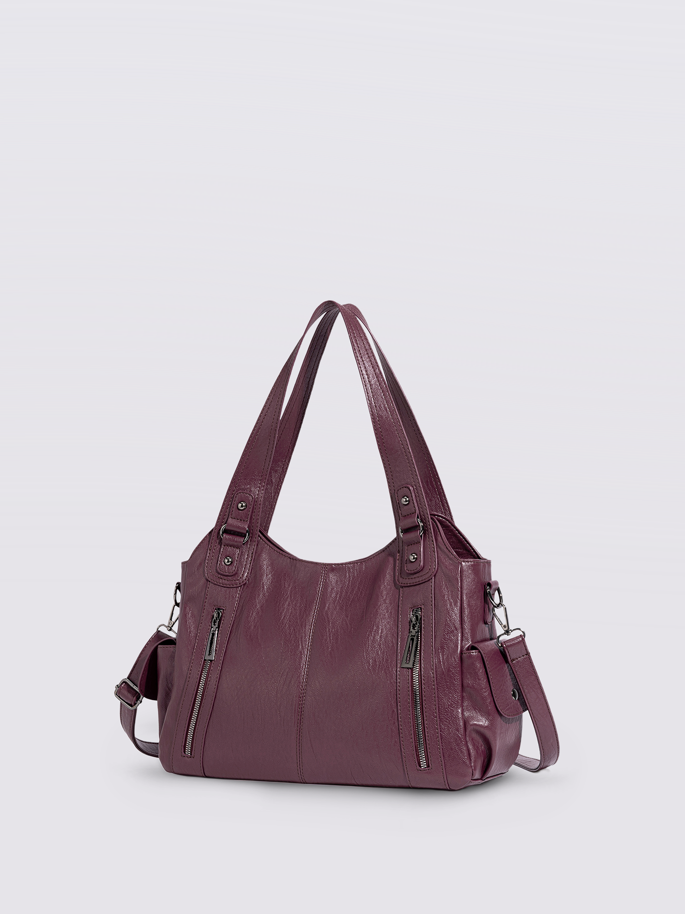 Stylische Handtasche mit mehreren Fächern und abnehmbarem Schultergurt