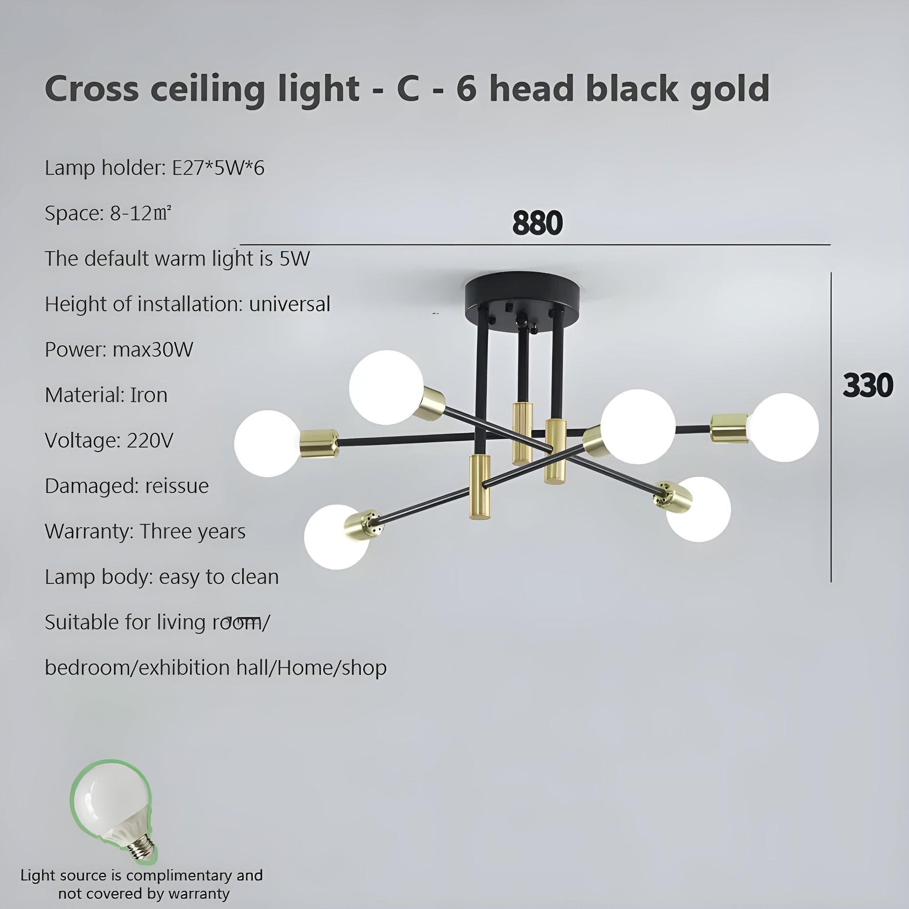 Kreative LED Hängeleuchte – Vintage Antik Gold Kronleuchter für Wohn- und Esszimmer